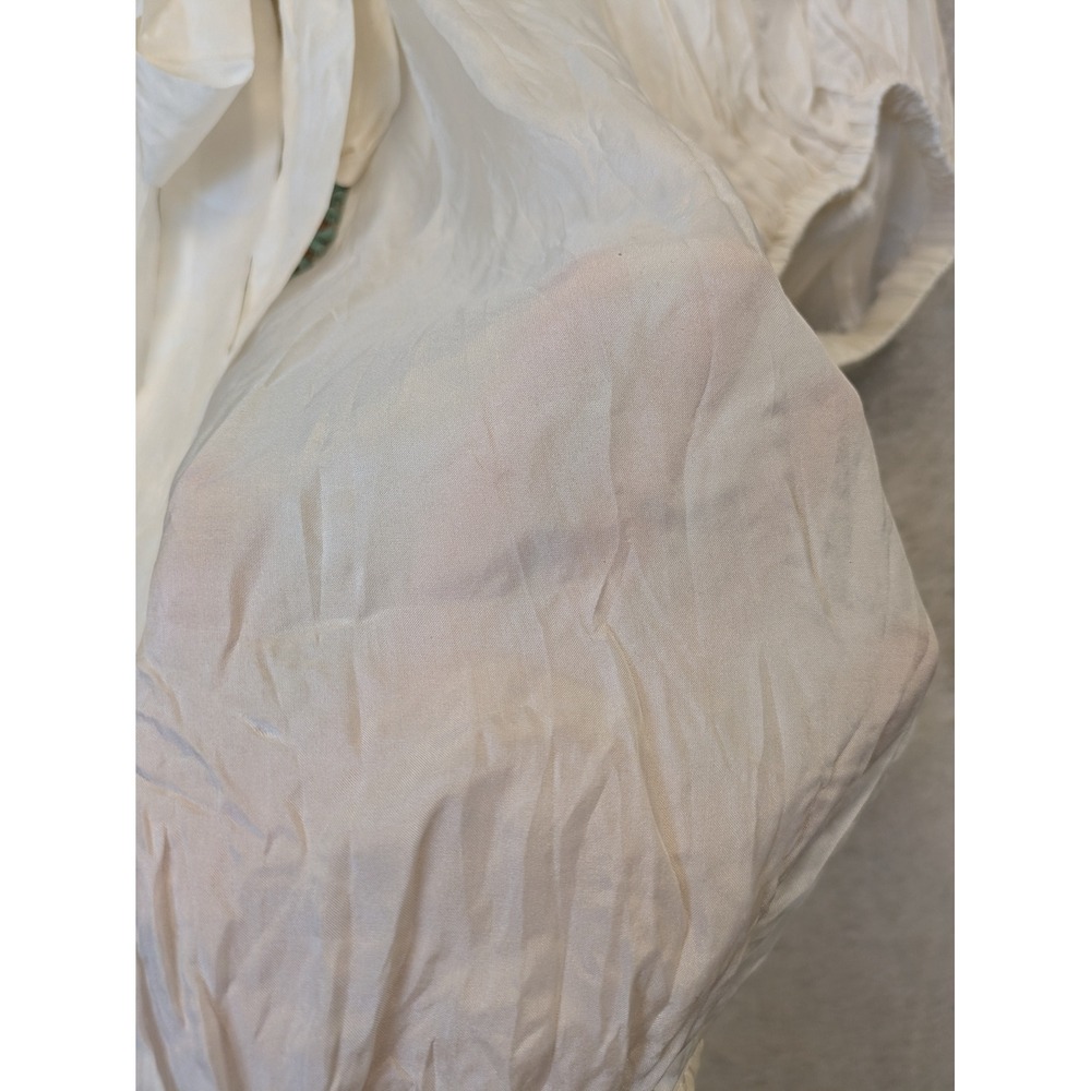 NEW Karen Kane Blouson Top Women's S White Silk Beaded Shell Trim Indian Summer - Picture 10 of 12